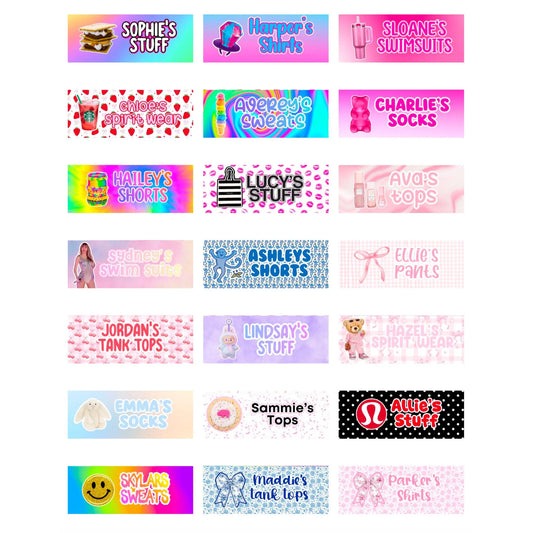 GIRLS PREDESIGNED BIN LABELS