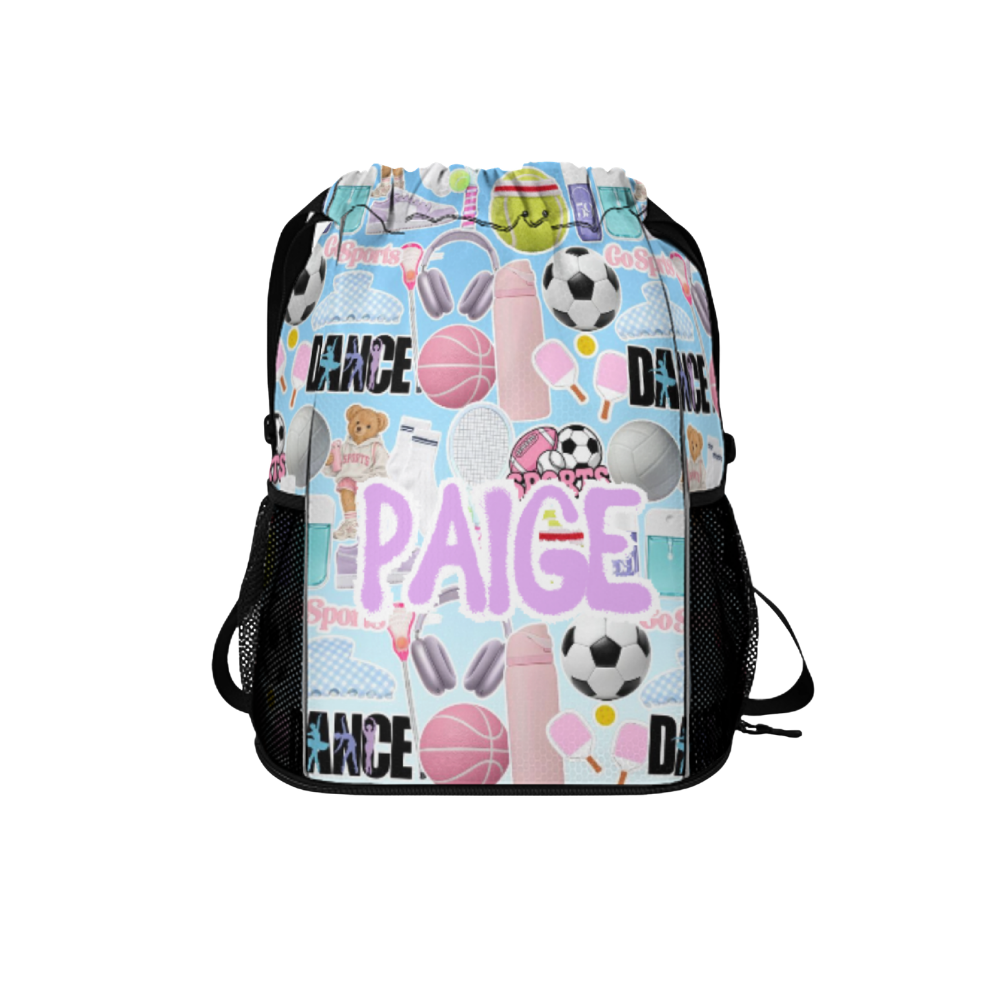 Girls Custom Name Drawstring Bag