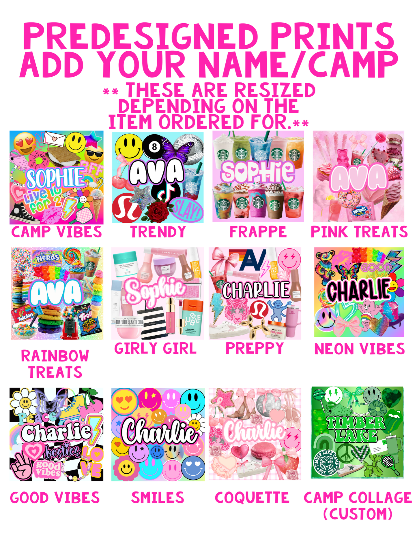 CUSTOM NAME/PRINT Camp Clipboard | Custom Camp | Kids ClipBoard | Custom Stationery | Sleepaway Camp | Visiting Day | Bunk Junk |Custom Camp