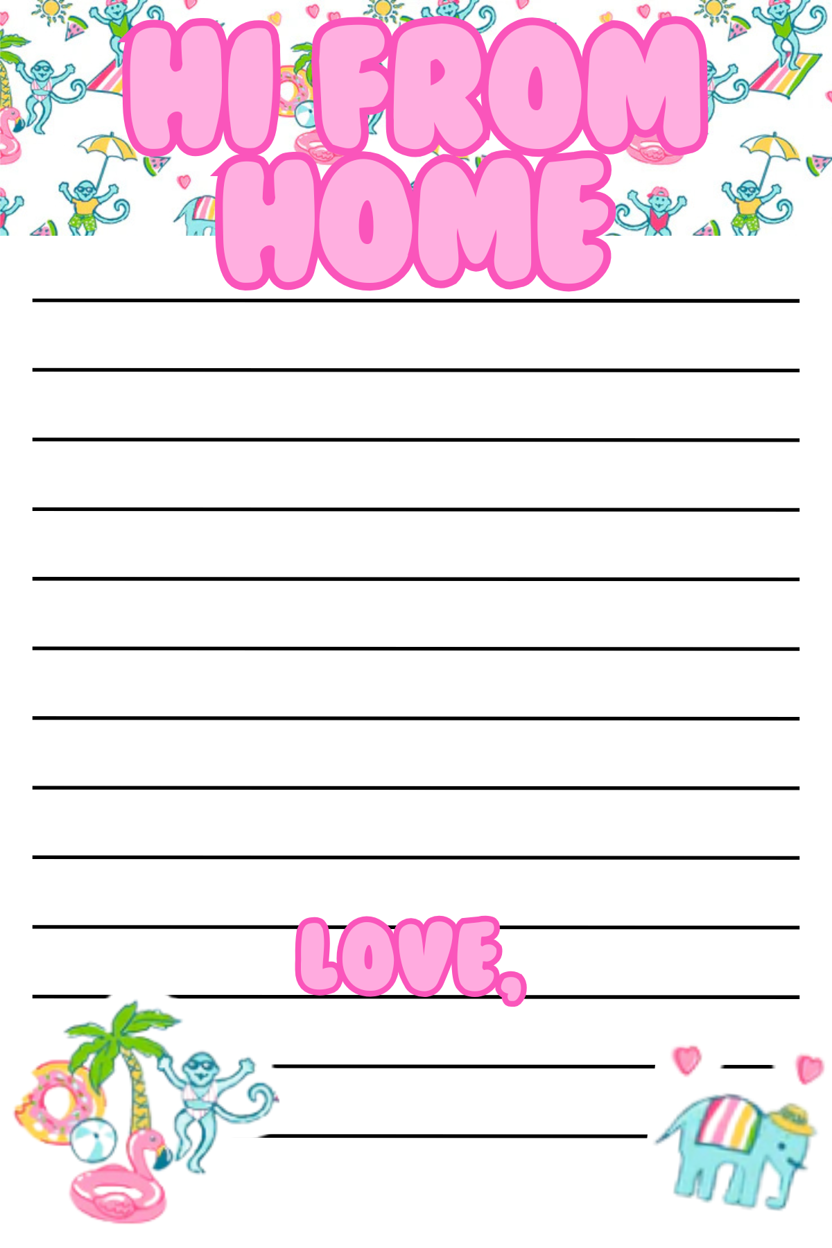 Pool Party Camp Notepad