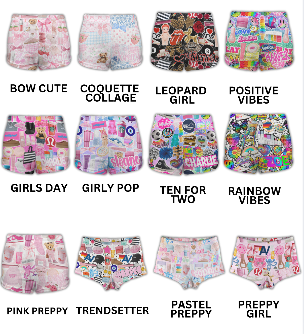 Predesigned Pajama Shorts Girls