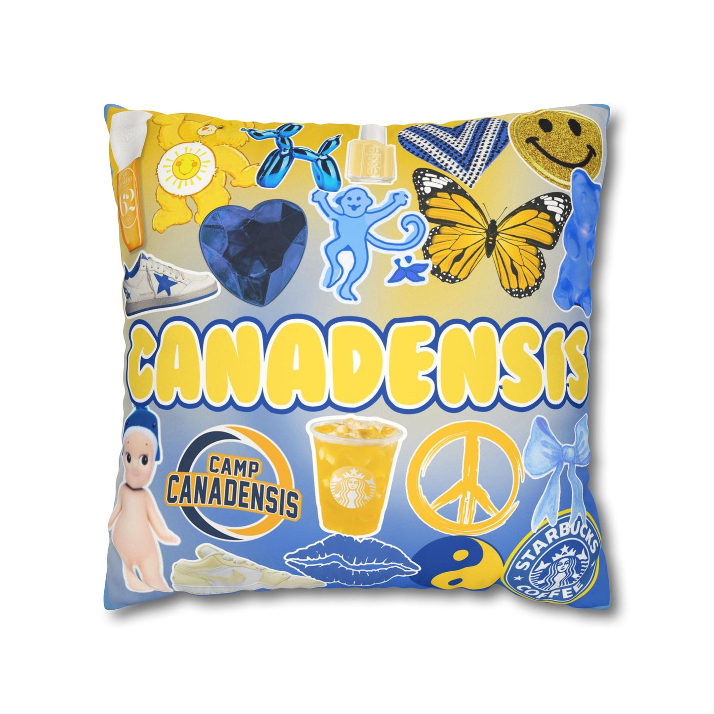 Camp Color Collage Pillow Girls