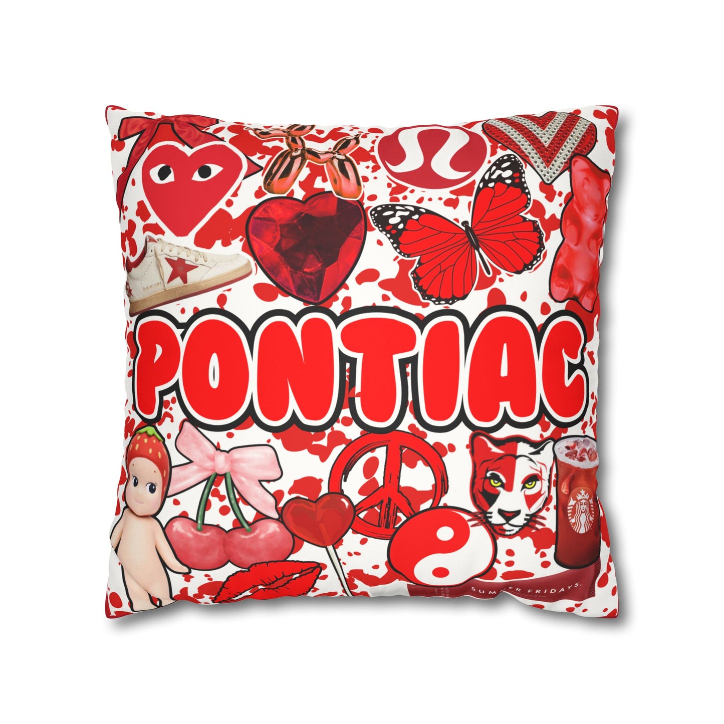 Camp Color Collage Pillow Girls