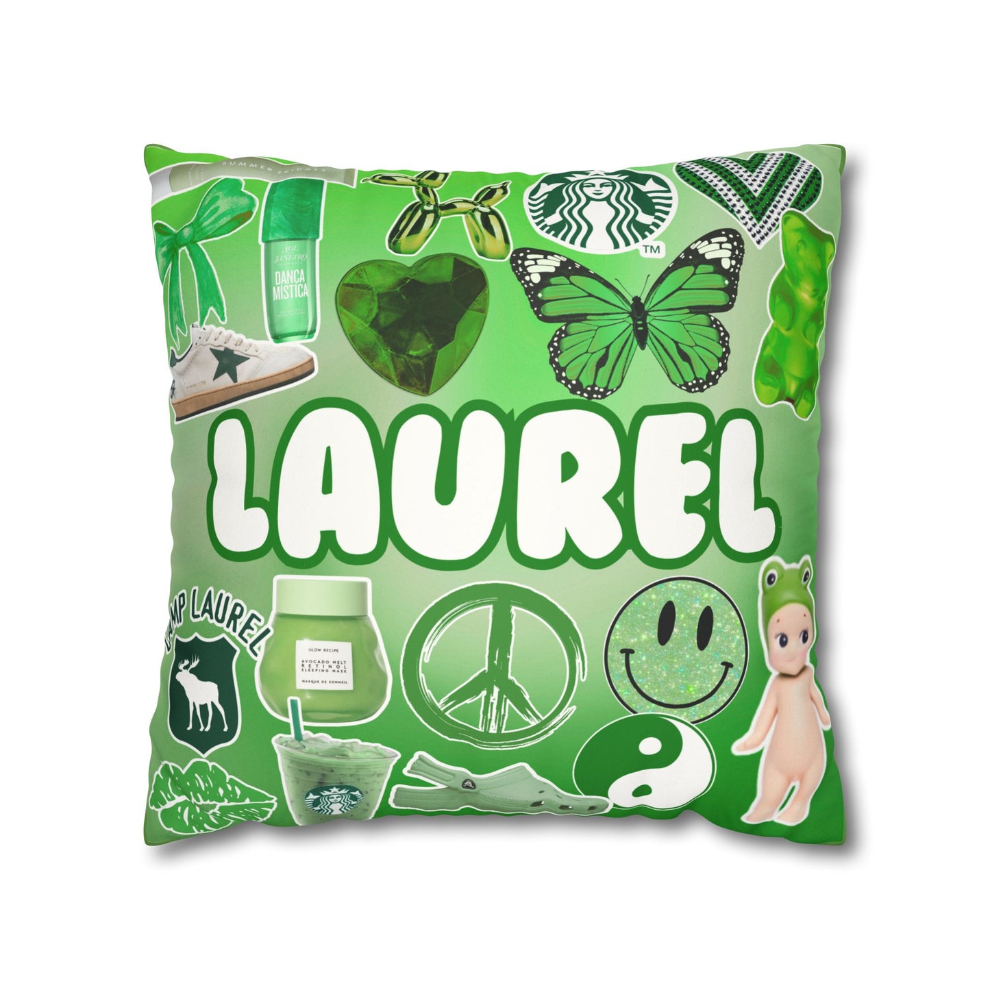 Camp Color Collage Pillow Girls