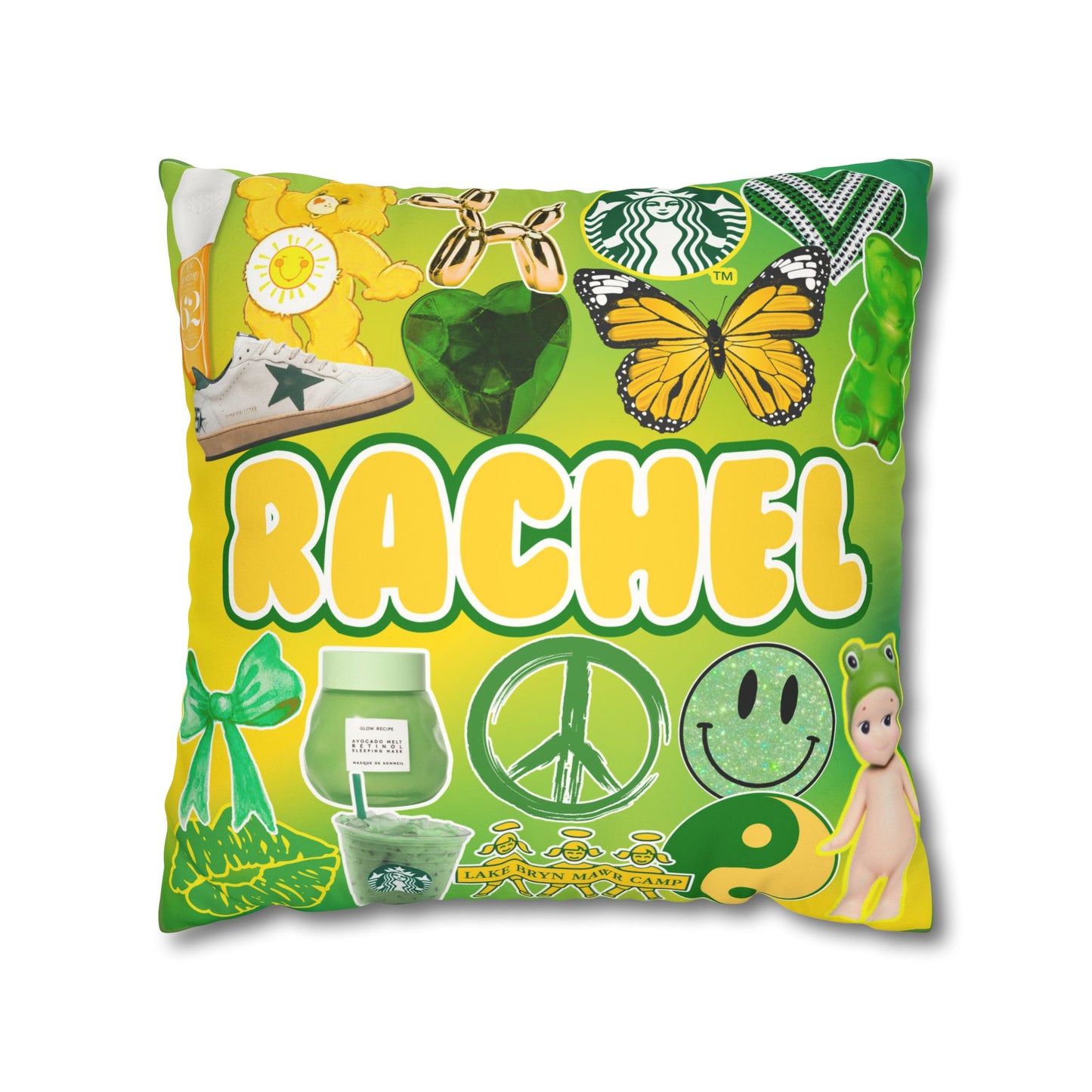 Camp Color Collage Pillow Girls