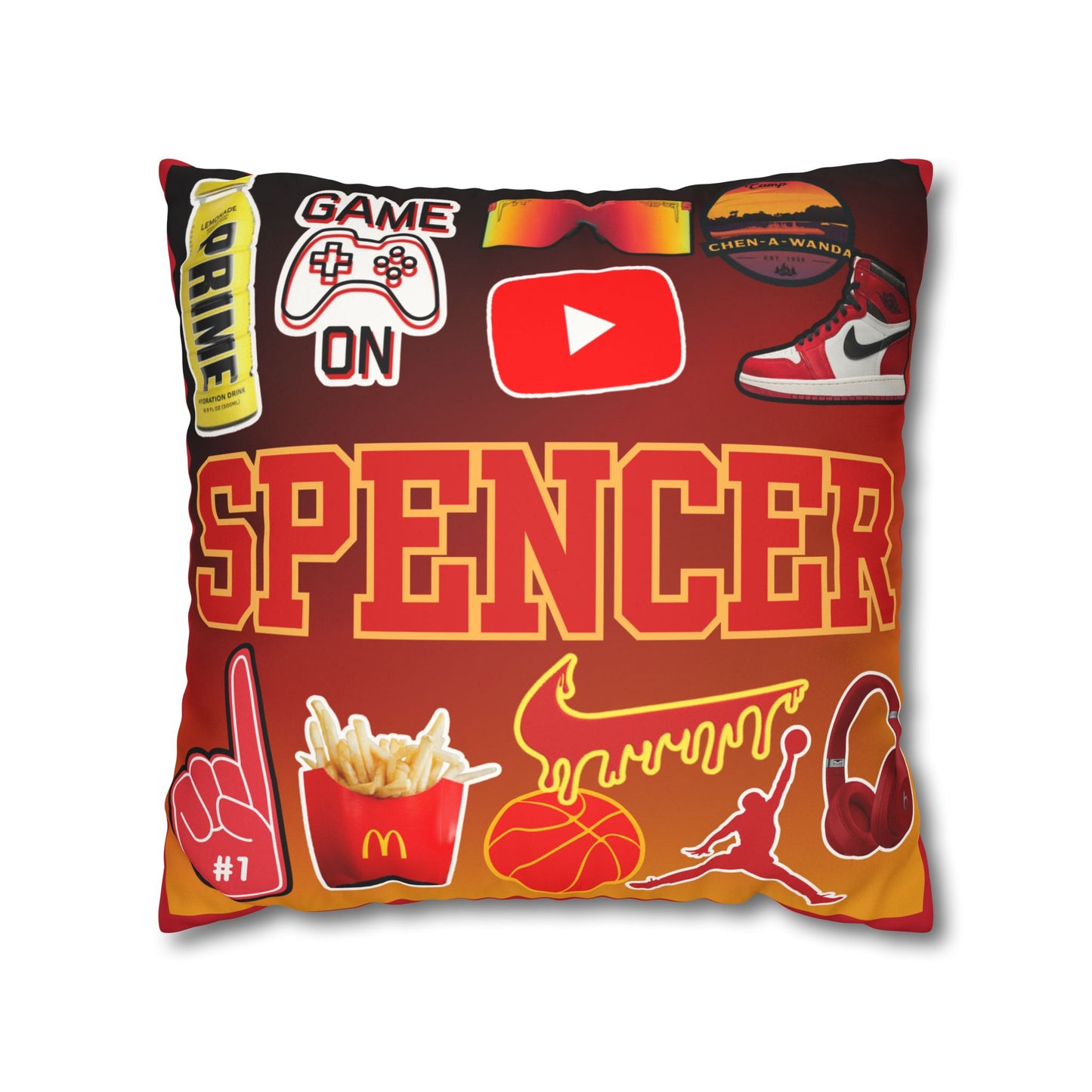 Camp Color Collage Pillow Boys