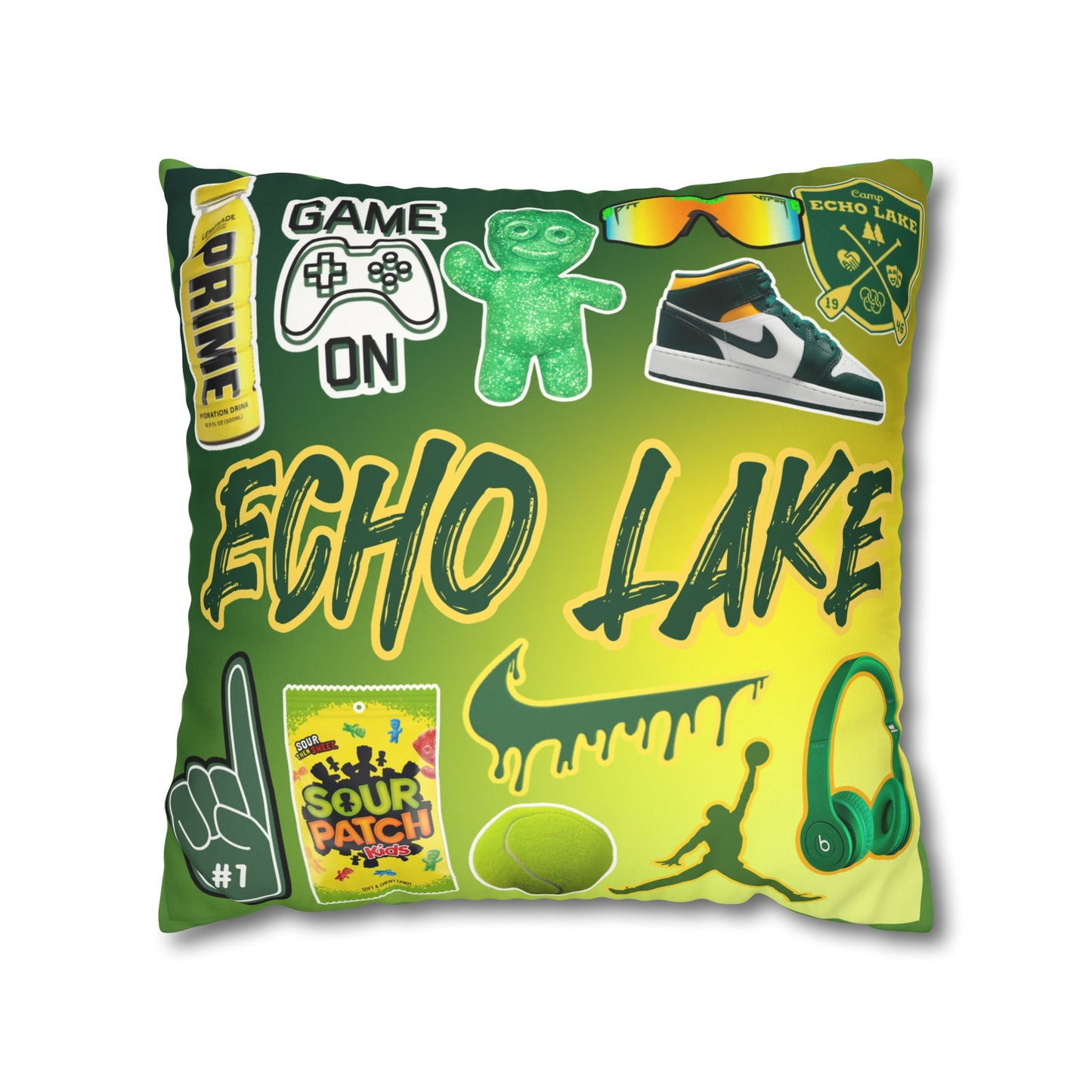 Camp Color Collage Pillow Boys