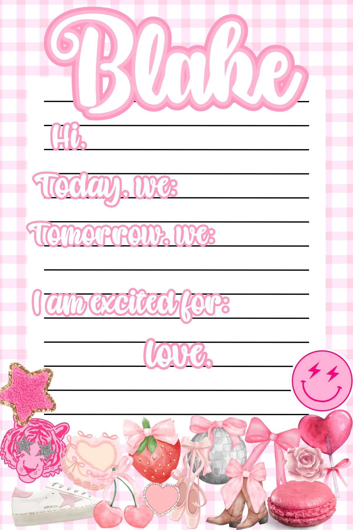 Coquette Girl Camp Notepad