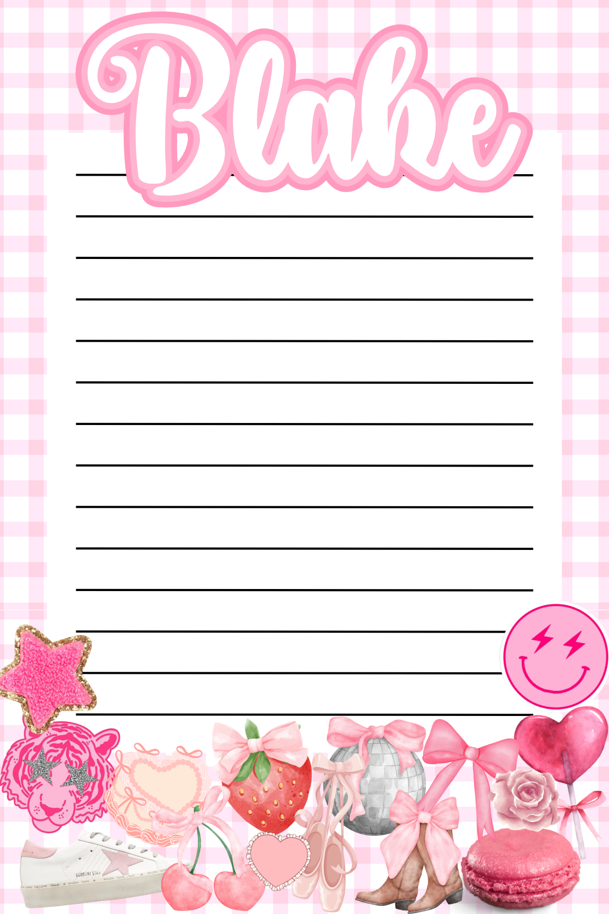 Coquette Girl Camp Notepad