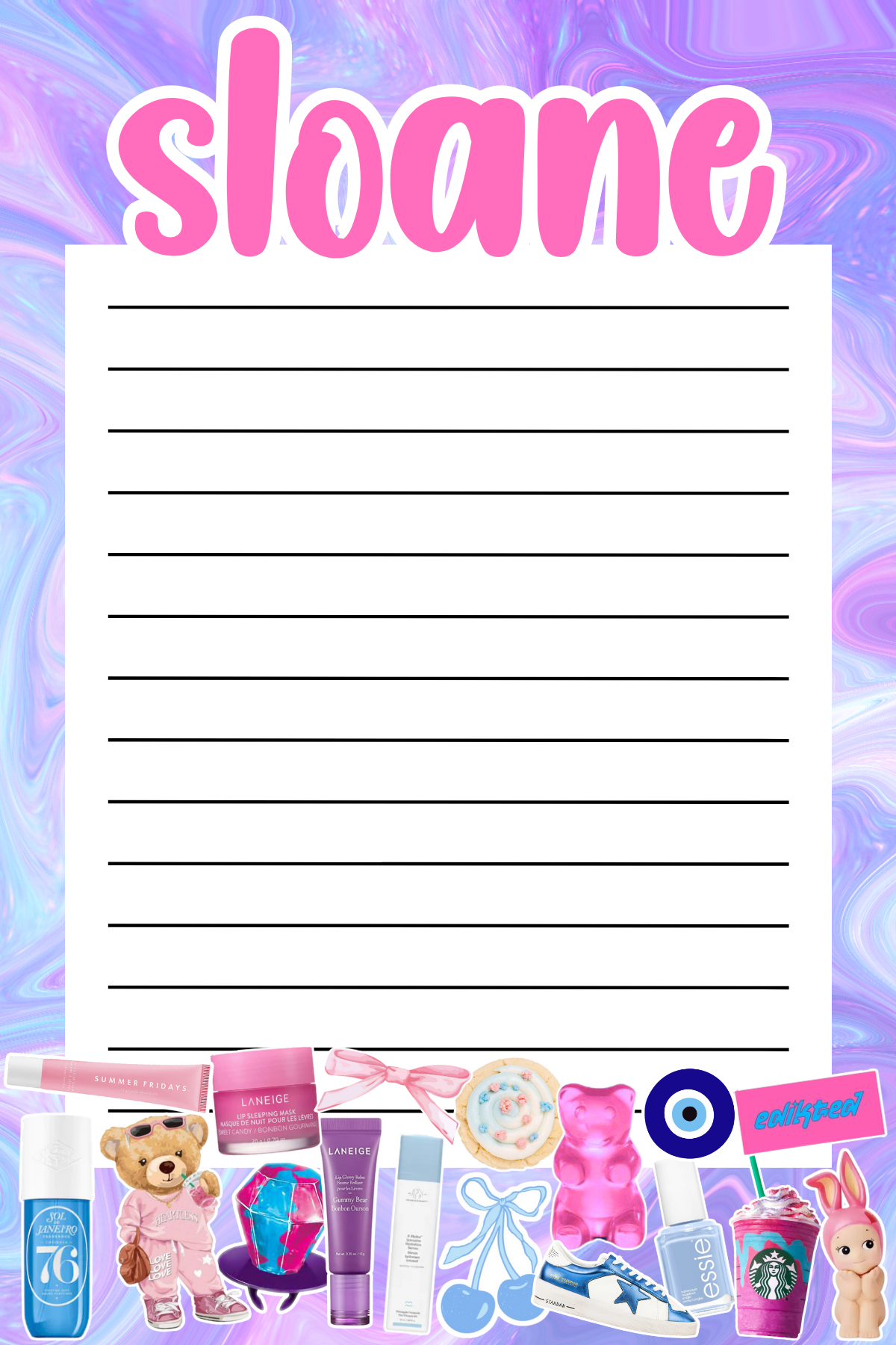 Girly Pop Camp Notepad