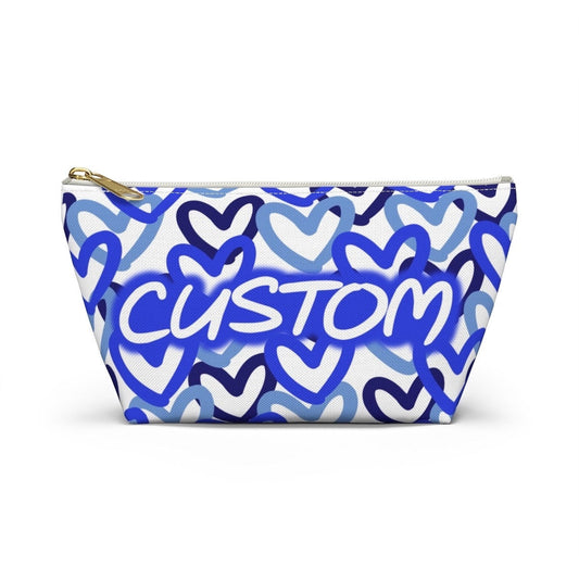 CUSTOM COLLEGE- Graffiti Hearts Makeup Bag