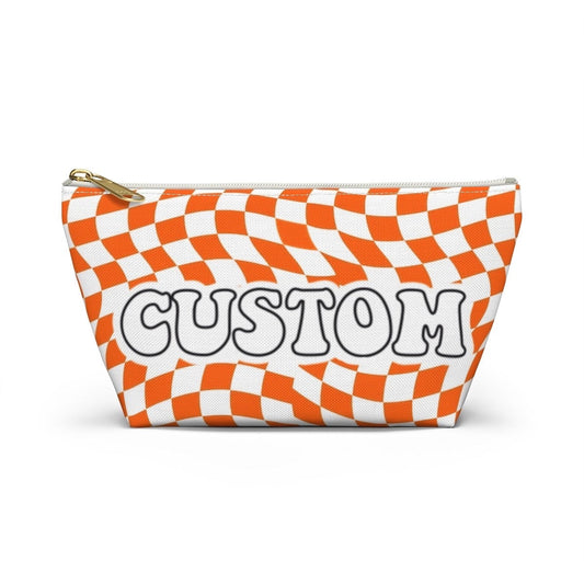 CUSTOM COLLEGE- Checker Print Makeup Bag