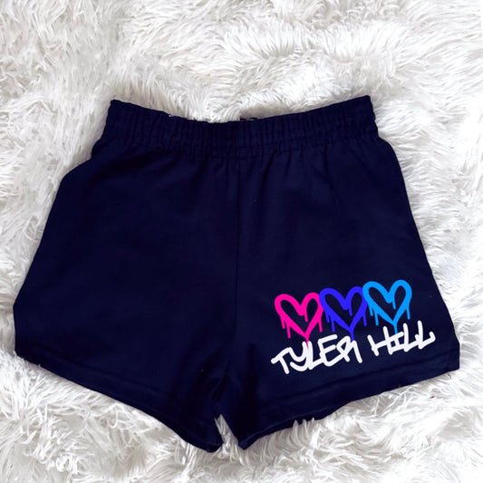 CUSTOM CAMP Graffiti Heart Shorts | Sleepaway Camp | Sleepaway Camp Gifts | Camp Bunk | Bunk Junk | Visiting Day | Customized Camp Clothing