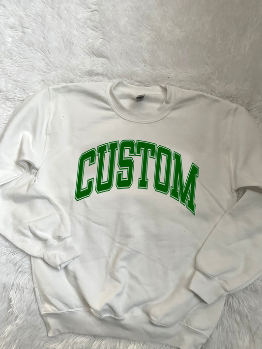 Custom College Puff Varsity Crew | Custom College Gift | Bed Party Gifts | Bed Party | Graduation Gift | College Crewneck | Gameday Outfit