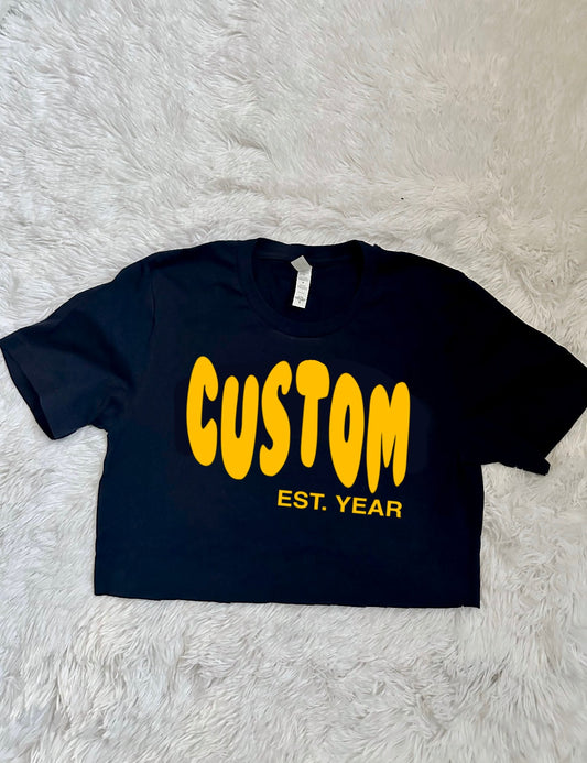 Custom College Wavy Puff Tee | Custom College Gift | Bed Party Gifts | Bed Party | Graduation Gift | Custom Puff Print | Gameday Outfit