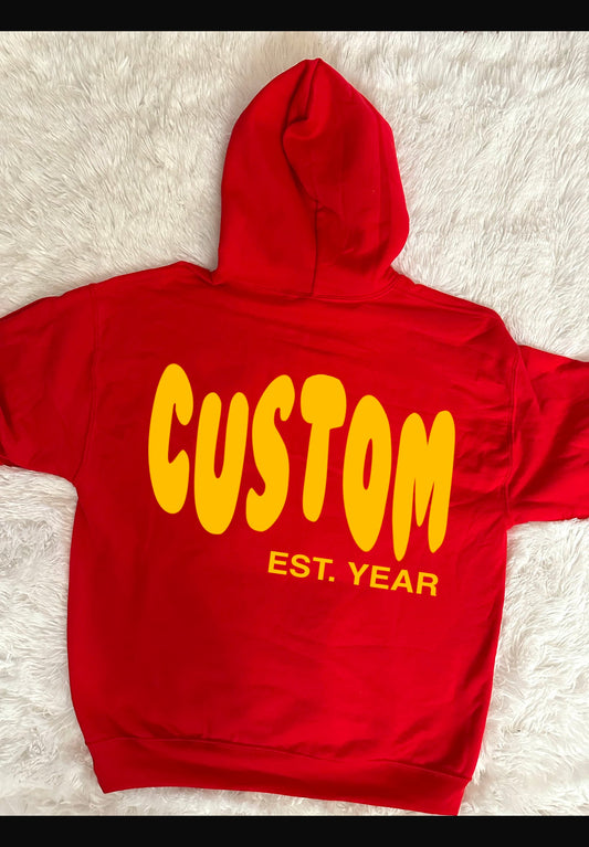 Custom College Wavy Puff Hoodie | Custom College Gift | Bed Party Gifts | Bed Party | Graduation Gift | College Crewneck | Gameday Outfit