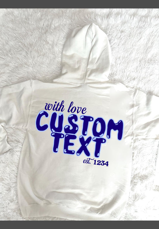 Custom College With Love Hoodie | Custom College Gift | Bed Party Gifts | Bed Party | Graduation Gift | College Crewneck | Gameday Outfit