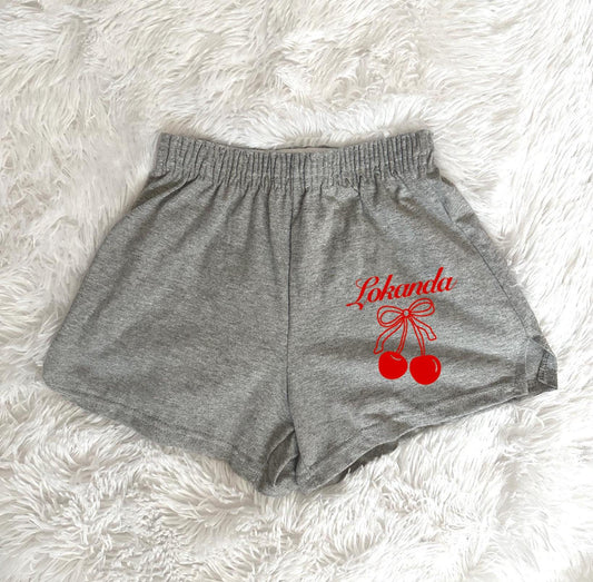 CUSTOM CAMP Cherries Shorts | Sleepaway Camp | Sleepaway Camp Gifts | Camp Bunk | Bunk Junk | Visiting Day | Customized Camp Clothing