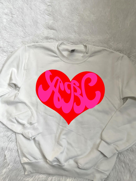 Custom Sorority Heart Crew | Custom Sorority Gift | Sorortiy Gifts | Sorority Sweatshirt | Sorority set | Preppy Shirts | Sorority