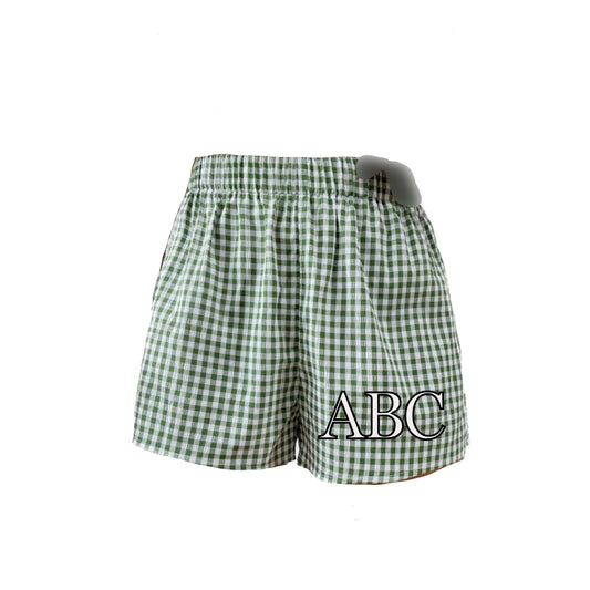 CUSTOM SORORITY- Plaid Shorts