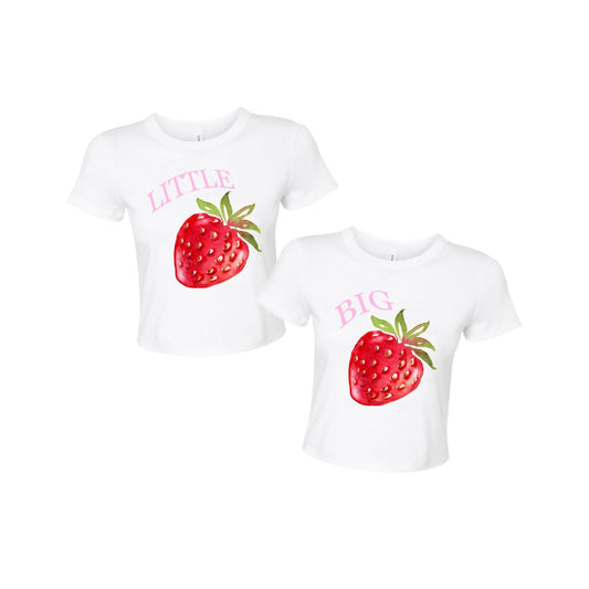 Big Little Strawberry Tee | Sorority | Sorority Gift | Big Little | Big Little Gift | Big Little Basket | Big Little Shirts