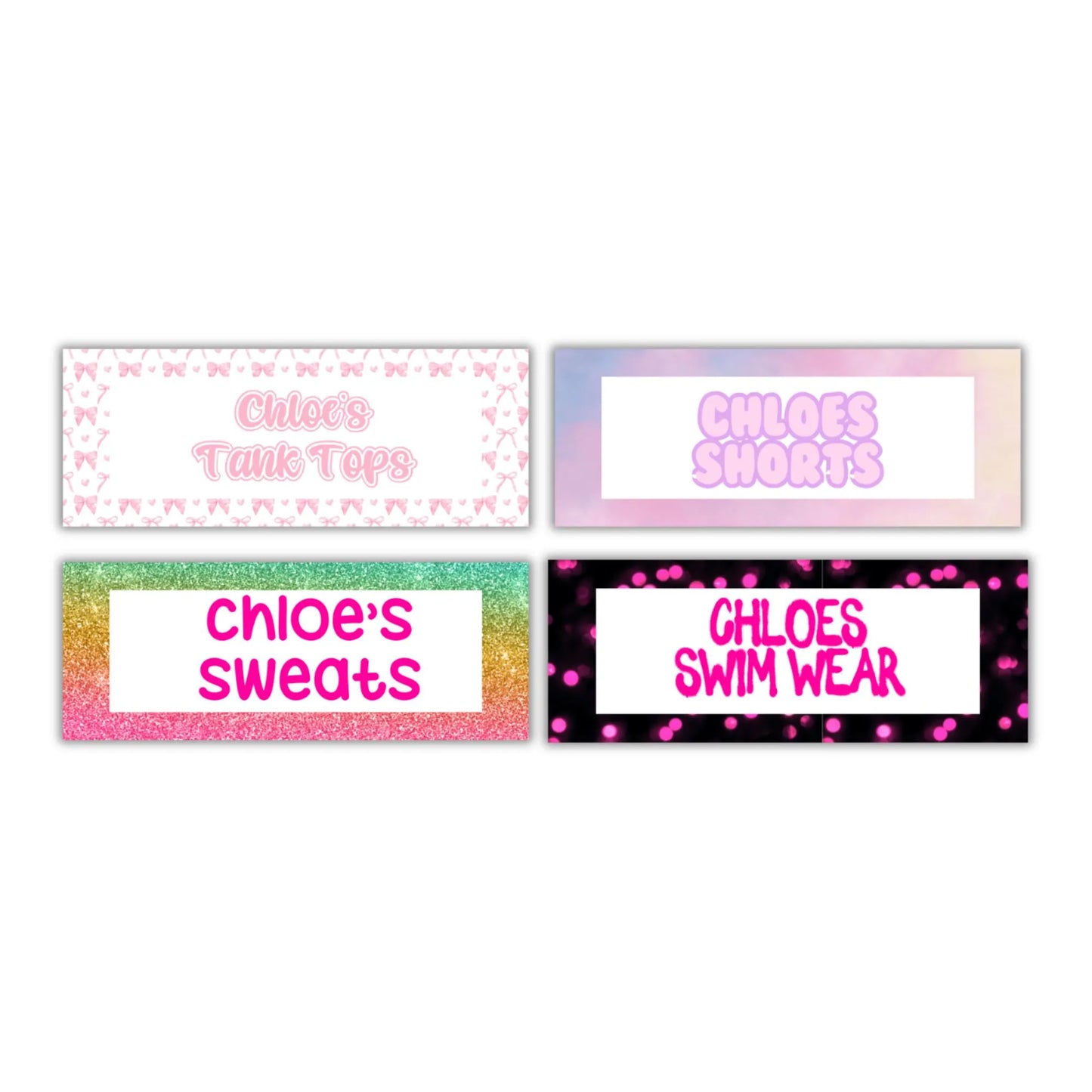 GIRLS CUSTOM BIN LABELS