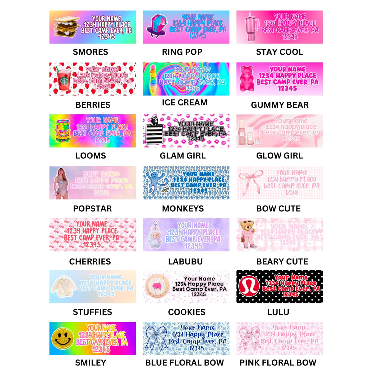 GIRLS PREDESIGNED LABELS