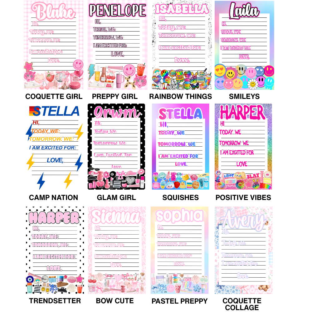 Girls Predesigned Notepads