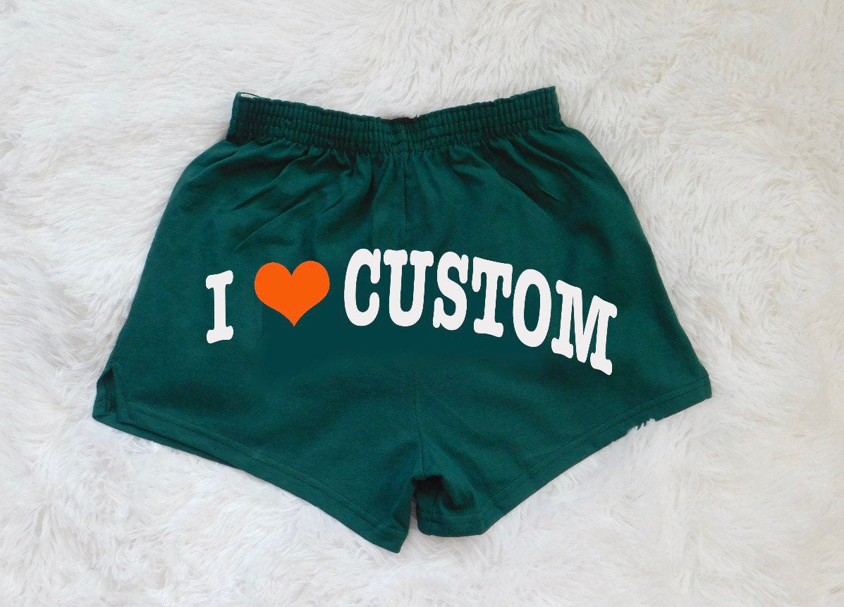 CUSTOM COLLEGE- “I Heart” shorts